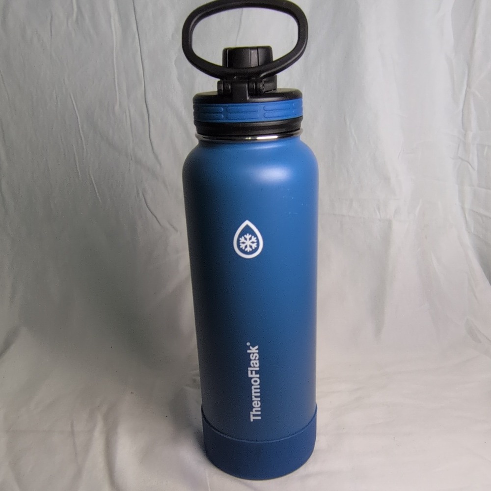ThermoFlask Insulated Blue Stainless‎ Steel Water Bottle with Screw-on Lid